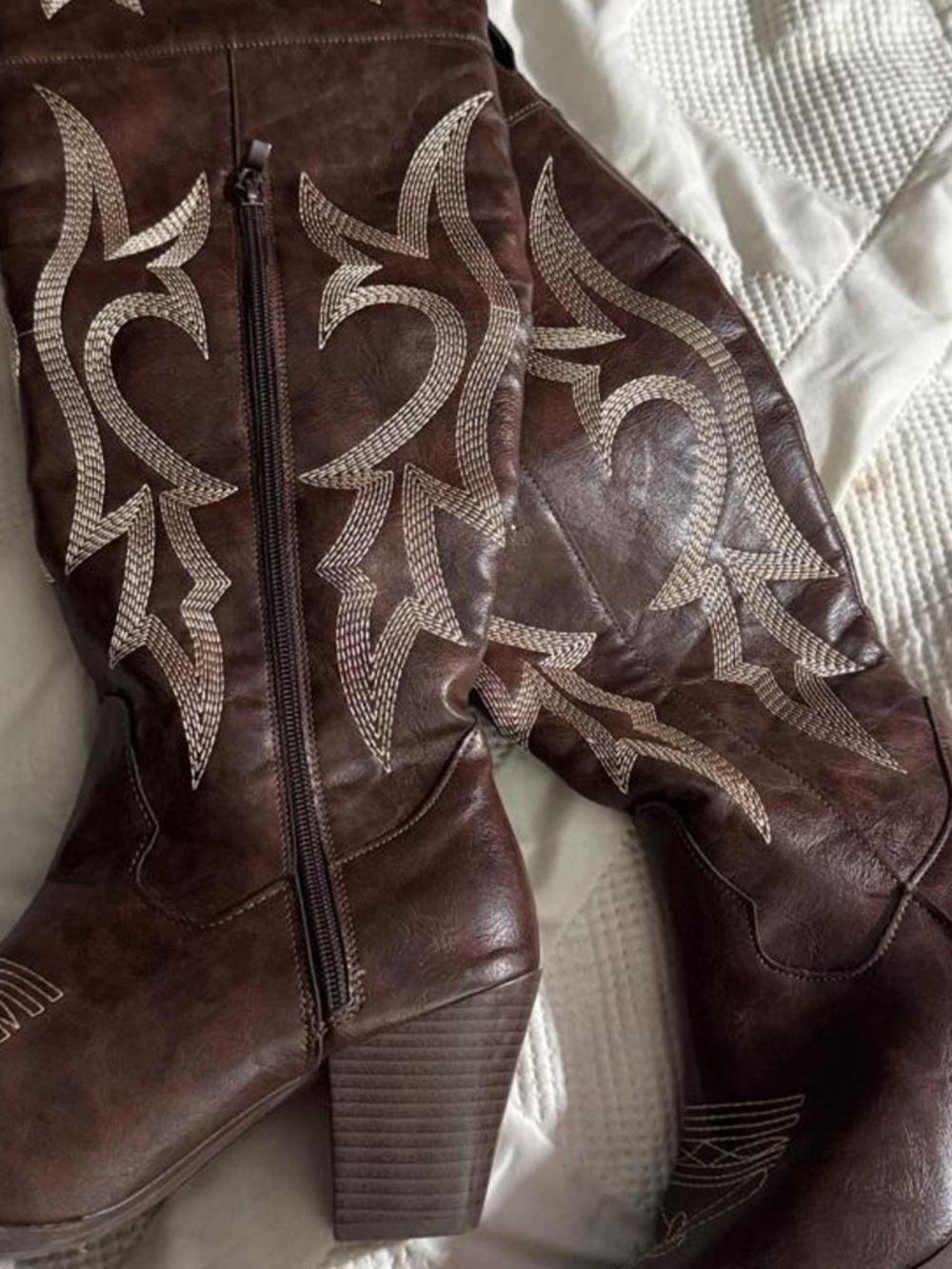 Hot Kiss Women's Brown and Blue Boots